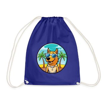 Smaland Hound Chien Race Dessin Animé Lunettes De Soleil Plage - Sac de sport léger - bleu roi - Devant