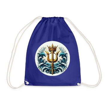 Trident Symbol - Drawstring Bag - royal blue - Front