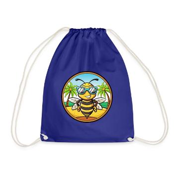 Biene Lustige Cartoon Sommer Strand Sonnenbrille Aufkleber - Turnbeutel - Königsblau - Vorne