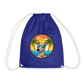 Lurcher Hunderasse Cartoon Sonnenbrille Strand - Turnbeutel - Königsblau - Vorne