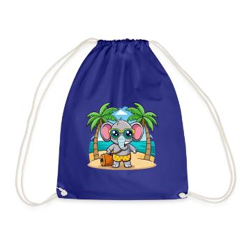Elefant Lustige Cartoon Sommer Strand Sonnenbrille - Turnbeutel - Königsblau - Vorne