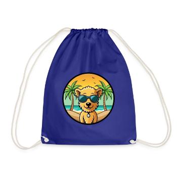 Pumi Hunderasse Cartoon Sonnenbrille Strand - Turnbeutel - Königsblau - Vorne