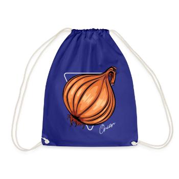 Trendy Onion Cool Gemüse Zwiebeln - Turnbeutel - Königsblau - Vorne