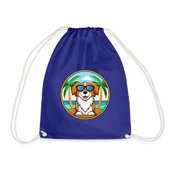 Nederlandse Kooikerhondje Race de chien Cartoon Beach - Sac de sport léger - bleu roi - Devant