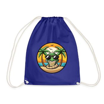 Schlange Lustige Cartoon Sommer Strand Sonnenbrille Cool - Turnbeutel - Königsblau - Vorne