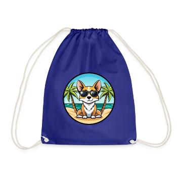 Miniatur Foxterrier Hunderasse Cartoon Sonnenbrille - Turnbeutel - Königsblau - Vorne