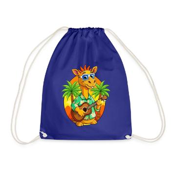 Drôle Camel Dessin animé Plage d’été Lunettes de soleil Guitare - Sac de sport léger - bleu roi - Devant
