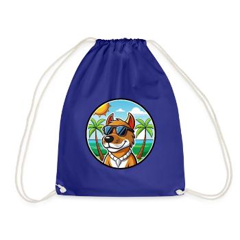 Norwegischer Windhund Dunker Hunderasse Cartoon Strand - Turnbeutel - Königsblau - Vorne