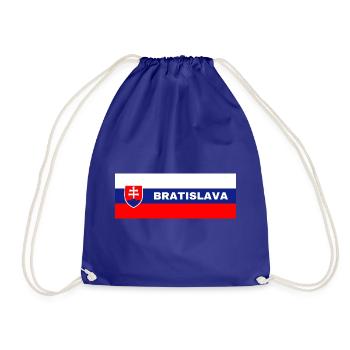 Stadt Bratislava in slowakischer Flagge - Turnbeutel - Königsblau - Vorne