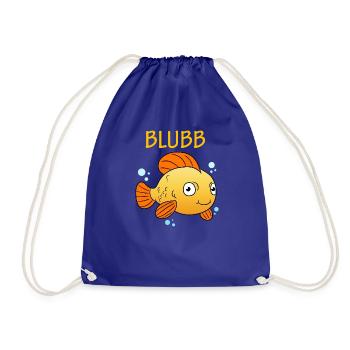 Blubb Goldfisch Süßer Fisch Aquarium Fischchen - Turnbeutel - Königsblau - Vorne