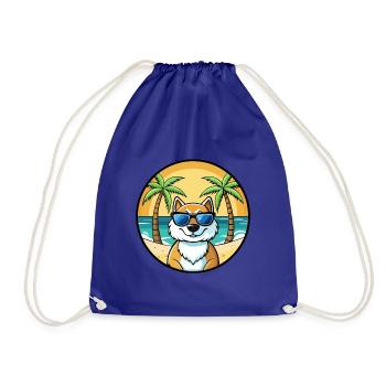 Lunettes de soleil de dessin animé de race de chien du Groenland plage - Sac de sport léger - bleu roi - Devant