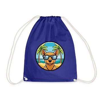 Peruanische haarlose Hunderasse Cartoon Sonnenbrille Strand - Turnbeutel - Königsblau - Vorne
