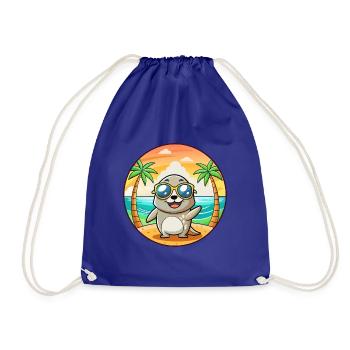 Lunettes de soleil de plage d’été de dessin animé drôle de phoque - Sac de sport léger - bleu roi - Devant