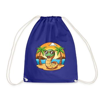 Schlange Lustige Cartoon Sommer Strand Sonnenbrille - Turnbeutel - Königsblau - Vorne