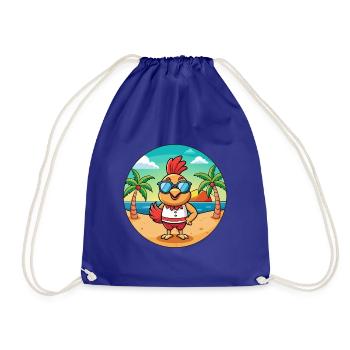 Hahn Lustige Cartoon Sommer Strand Sonnenbrille - Turnbeutel - Königsblau - Vorne