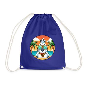 Kakadu Lustige Cartoon Sommer Strand Sonnenbrille - Turnbeutel - Königsblau - Vorne