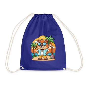 Biber Lustige Cartoon Sommer Strand Sonnenbrille - Turnbeutel - Königsblau - Vorne
