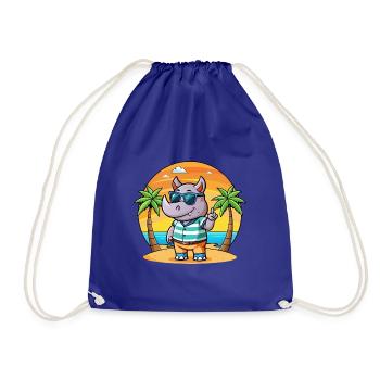 Rhino Lustige Cartoon Sommer Strand Sonnenbrille - Turnbeutel - Königsblau - Vorne
