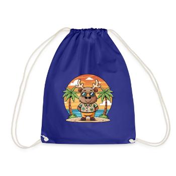 Elch Lustige Cartoon Sommer Strand Sonnenbrille - Turnbeutel - Königsblau - Vorne