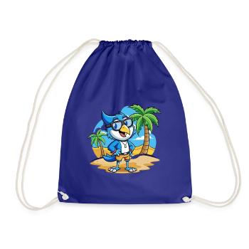 Blue Jay Lustige Cartoon Sommer Strand Sonnenbrille - Turnbeutel - Königsblau - Vorne