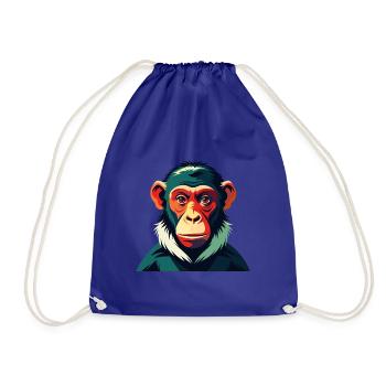 Singe Dessin Animé Personnage Animal De Compagnie Coloré - Sac de sport léger - bleu roi - Devant