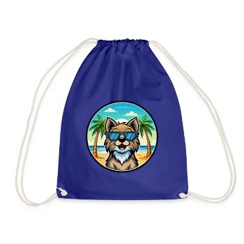 Schwedische Lapphund Hunderasse Cartoon Sonnenbrille Strand - Turnbeutel - Königsblau - Vorne