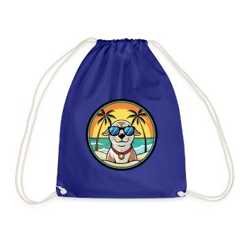 Seskar phoque chien race dessin animé lunettes de soleil plage - Sac de sport léger - bleu roi - Devant