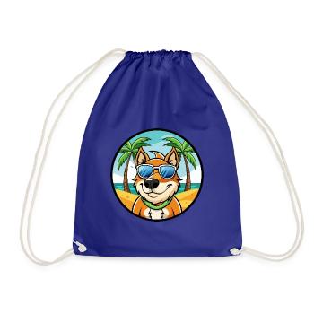 Volpino Italiano Hunderasse Cartoon Sonnenbrille Strand - Turnbeutel - Königsblau - Vorne