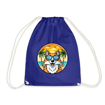 Scotch Collie Hunderasse Cartoon Sonnenbrille Strand - Turnbeutel - Königsblau - Vorne