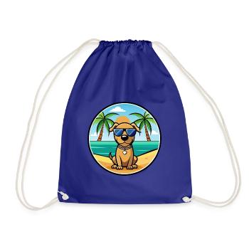 Serbischer Windhund Rasse Cartoon Sonnenbrille Strand - Turnbeutel - Königsblau - Vorne