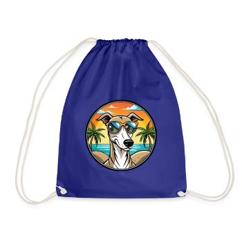 Polnischer Windhund Hund Rasse Cartoon Sonnenbrille Strand - Turnbeutel - Königsblau - Vorne