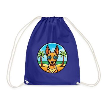 Pharaoh Hound Dog Breed Cartoon Sunglasses Beach - Drawstring Bag - royal blue - Front