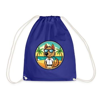 Polnische Jagdhunderasse Cartoon Sonnenbrille Strand - Turnbeutel - Königsblau - Vorne