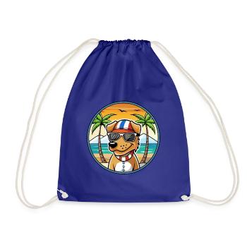 Norwegischer Windhund Dunker Hunderasse Cartoon Strand - Turnbeutel - Königsblau - Vorne