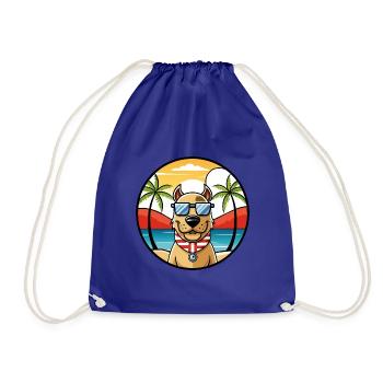Norwegischer Windhund Rasse Cartoon Sonnenbrille Strand - Turnbeutel - Königsblau - Vorne