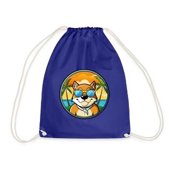 Moscow Watchdog Breed Cartoon Sunglasses Beach - Drawstring Bag - royal blue - Front