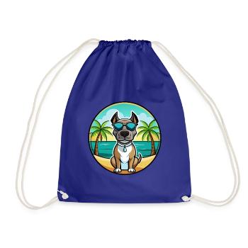 Deutsche Dogge Hunderasse Cartoon Sonnenbrille Strand - Turnbeutel - Königsblau - Vorne