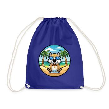 Milieu Asiatique Ovtcharka Chien Race Dessin Animé Plage - Sac de sport léger - bleu roi - Devant