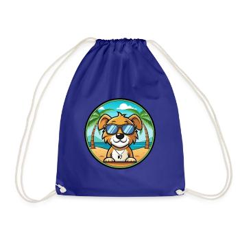 Kyi Leo Hunderasse Cartoon Sonnenbrille Strand - Turnbeutel - Königsblau - Vorne