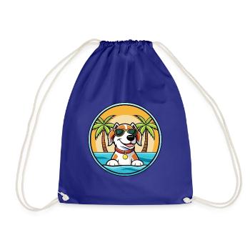 Estnischer Windhund Rasse Cartoon Sonnenbrille Strand - Turnbeutel - Königsblau - Vorne
