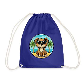 Englische Spielzeug Spaniel Hund Rasse Cartoon Sonnenbrille - Turnbeutel - Königsblau - Vorne