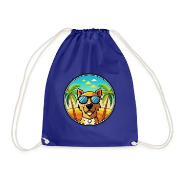 Dänische Broholmer Hunderasse Cartoon Sonnenbrille Strand - Turnbeutel - Königsblau - Vorne
