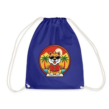 Chinesische kaiserliche Hunderasse Cartoon Sonnenbrille Strand - Turnbeutel - Königsblau - Vorne