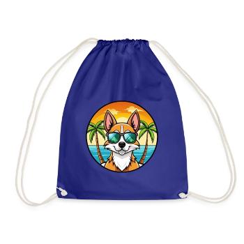 Chilenische Foxterrier Hunderasse Cartoon Sonnenbrille - Turnbeutel - Königsblau - Vorne