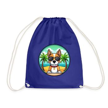 Brasilianischer Terrier Hunderasse Cartoon Sonnenbrille Strand - Turnbeutel - Königsblau - Vorne