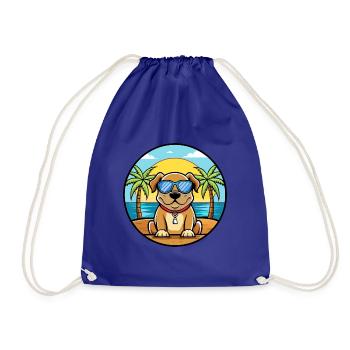Broholmer Hunderasse Cartoon Sonnenbrille Strand - Turnbeutel - Königsblau - Vorne