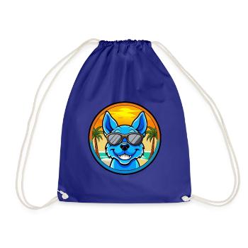 Blue Heeler Hunderasse Cartoon Sonnenbrille Strand - Turnbeutel - Königsblau - Vorne