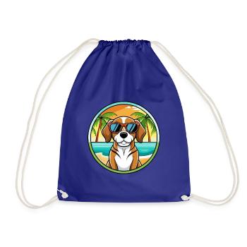 Beagle Harrier Hunderasse Cartoon Sonnenbrille Strand - Turnbeutel - Königsblau - Vorne