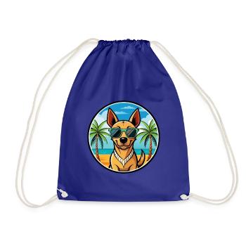 Andalusischer Windhund Rasse Cartoon Sonnenbrille Strand - Turnbeutel - Königsblau - Vorne