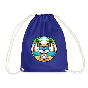 Akbash Hunderasse Cartoon Sonnenbrille Strand - Turnbeutel - Königsblau - Vorne